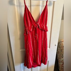 Lush Tie back Red Tank Dress Size Medium